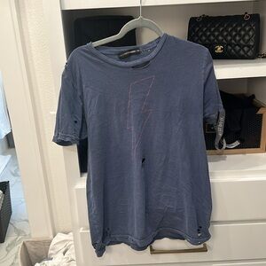 LuluSimonStudio Distressed Lightning Bolt Tee